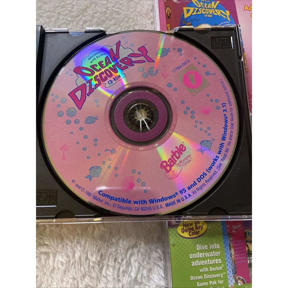 Barbie Games PC CD ROM Lot Of 3 Magic Hairstyler Girl Groove Ocean Discovery 90